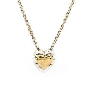 Tiffany & Co Sterling & 18K Heart Puzzle Necklace